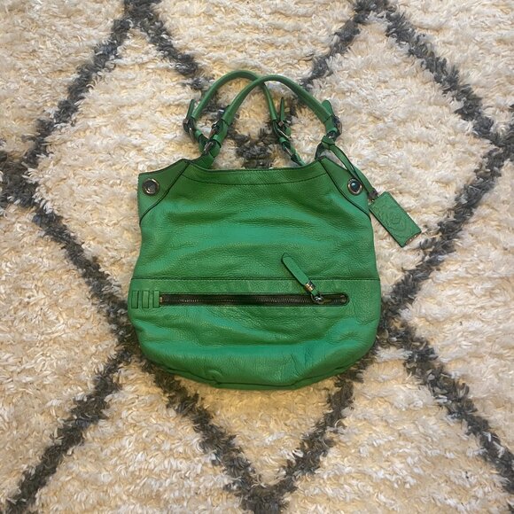 OrYANY Leather Slouchy Emerald Green Shoulder Bag - Picture 1 of 8